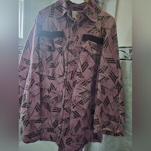 The Attico Purple Printed Shirt Jacket (Small)